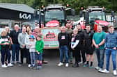 A family fun day and tractor run has raised £6,105 for Isla Gault, an amazing 10-year-old Coleraine girl who was diagnosed with a brain tumour. Pictured at the event are Libby Thompson from Dominican College, Portstewart, Jill Laverty, principal of Damhead Primary School, Coleraine, David Boyd, Roadside Garages, Steven Gault, Zephryn Patton, Damhead Primary School PFA, Hilary Gault, Isla Gault, Charlie, Isla's friend, 'Big Jimmy', Ian Lamont, Roadside Garages, Donkey, social media personality, Valerie Cubitt, Young Lives vs Cancer, Strato, Social Media Personality, Michael Dunlop, John Law and Jonny McKee, of Roadside Garages