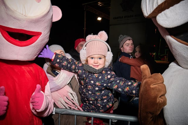 A smile for the camera at Coalisland's Christmas lights switch on yesterday.