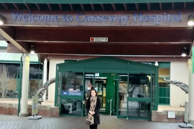 Gemma Brolly outside Causeway Hospital