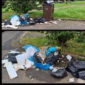 A number of rubbish bags were dumped at Victoria Cemetery over the weekend.  Photo: Submitted