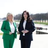 First Minister Michelle O’Neill and deputy First Minister Emma Little-Pengelly pictured in Washington DC in 2024. Photo by Kelvin Boyes / Press Eye