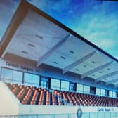 The proposed new stand for Carrick Rangers. Image: supplied by Mid and East Antrim Borough Council.