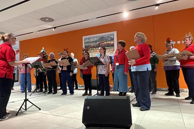 Members from the Harmony in Health choir display their musical talents with an evening of festive Christmas classics and carols. Pic credit: SEHSCT