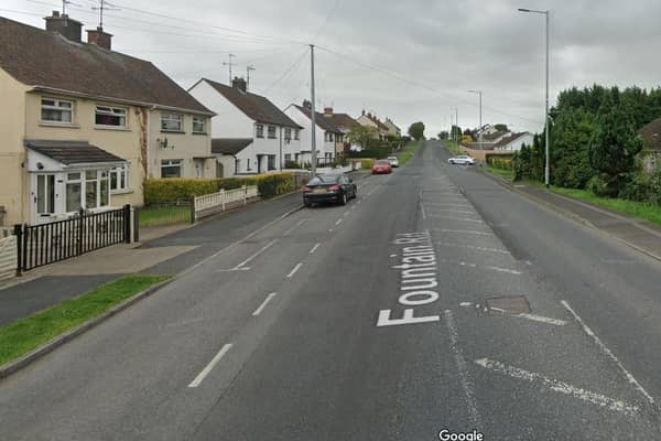 Resurfacing work has started at Fountain Road, Cookstown. Pic: Google