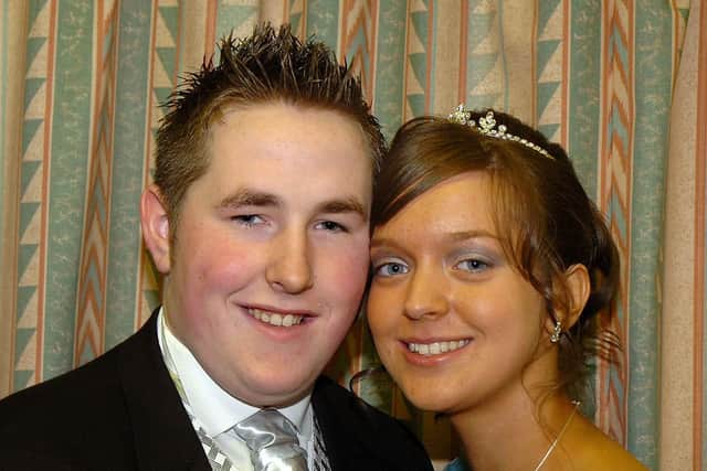 Ryan Campbell and Kristy Shiels all smiles at Magherafelt High School formal.