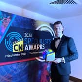 Conor Dallas from Mivan, the luxury fit out and bespoke joinery specialist, won the Apprentice of the Year at the 2023 Construction News Specialists Awards. Credit Mivan