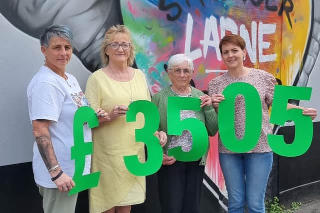 (From left) Extern community champion Ali Barry with Ally's mother Eileen McCrellis, Annie Magill, mother of event organiser Charlie Magill, and Charlie’s sister Patricia McAuley, who helped to organise the fundraising event in memory of Ally McCrellis.