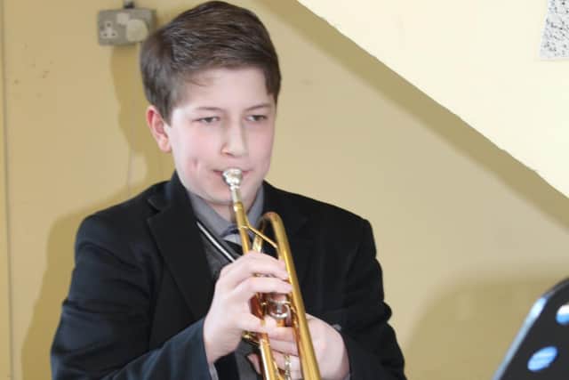 A trumpet performance during Dominican College Portstewart Open Morning and Evening