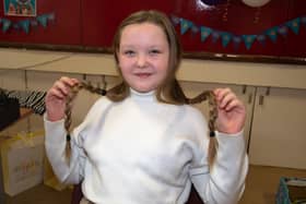 Year 6 pupil at Ballyoran Primary School, Emilija Abtomaviciute pictured before having her hair cut in aid of the Little Princess Trust on Friday. PT12-235.