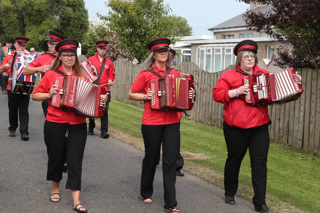 Mosside Band who attended the Ballycastle District Church service and parade held at Ramoan Presbyterian Church at Moyarget Ballycastle on Sunday