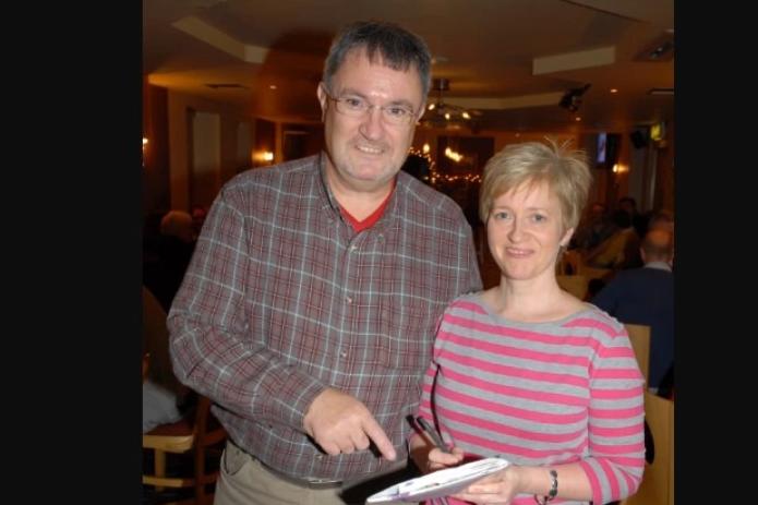 Geoff Calvert and Kim Service helped organise the quiz in the Olderfleet Bar for the Larne Branch of the Chernobyl Children's Appeal in 2009.