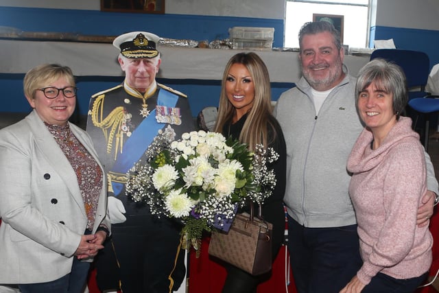 Sharon McKillop with John, Taylor and Carole  pictured at the Friends of Castlecatt War Memorial Association during their Coronation tea party for King Charles
