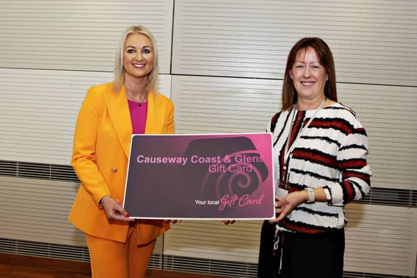 Arlene McConaghie (Riada Resourcing) and Catrina McNeill (Causeway Coast and Glens Gift Card)