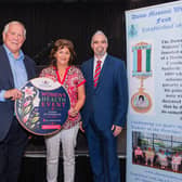 Iain Ritchie, Chairman of the Down Masonic Widows Fund who funding the refreshments at the event with Jayne Selby and Professor Keinan Savage.