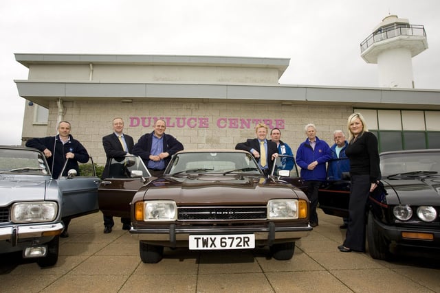 Representatives of Lindsay Ford, The Ford Enthusiasts Club, Coleraine Borough Council and the Capri Owners Club,were at the Dunluce Centre in Portrush in 2009 to launch the 5th annual Causeway Coast Ford Fair.