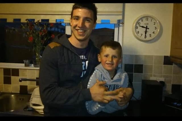 Dean McCabrey with Caoimhín Mallon in Lurgan, Co Armagh as a child. Caoimhín died suddenly in April after suffering an asthma attack aged 15.