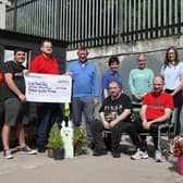 Praxis Care staff and trainees are creating a new sensory garden at their Portadown site on the Lurgan Road thanks to a gift of over £6k from the NFU Mutual Insurance. Pictured l-r standing: NFU Insurance Agent Avril Macauley, Jordan Marrs, Relief Team Leader Paul Galloway, Support Worker Deborah Smith, Team Leader Melissa Robinson, NFU Office Manager Susan Black. Front row seated: John Huntsdale and Robert Hart.