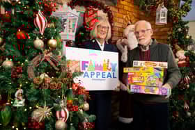 Annie Cook, Family Appeal coordinator, with Ian McElhinney. CREDIT HARRIOTT COMMUNICATIONS