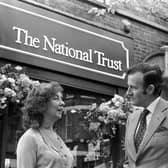 Lord O’Neill, chairman of the Northern Ireland Regional Committee of the National Trust, pictured in September when he officially opened the new National Trust shop and information centre at Botanic Avenue in Belfast. He is pictured with Mrs Dorothy Conway, the shop’s manageress. He told the News Letter: “What we want to do is to spread the good word about the what we [the Trust] do for the province.” He described the new shop as a “brave venture”. Pictures: News Letter archives