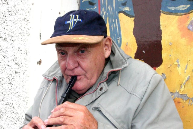 Ken plays the tin whistle at the Lammas Fair back in 2007