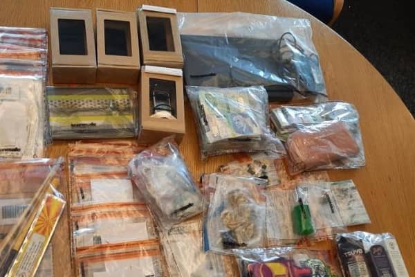 Some of the items seized by police in Coleraine during a significant proactive policing operation targeting serious and organised crime across the district. Picture: PSNI