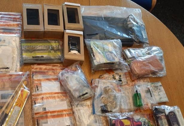 Some of the items seized by police in Coleraine during a significant proactive policing operation targeting serious and organised crime across the district. Picture: PSNI