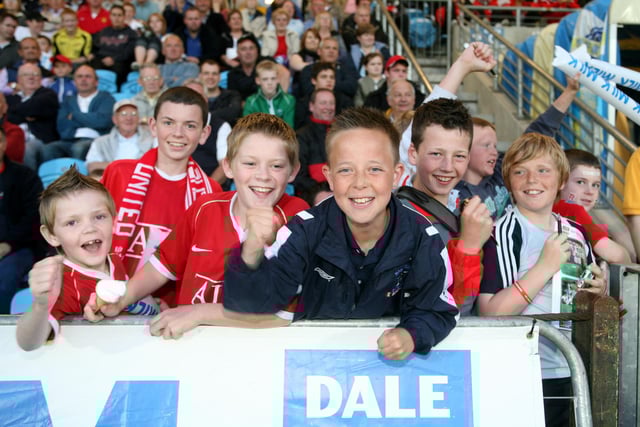 Smiling for the camera during the Benfica v Man United Milk Cup semi final at Ballymena Showgrounds in 2010