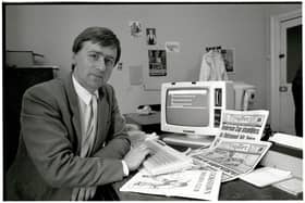 Former editor Stephen Grimason in the Chronicle newsroom. Pic: Richard Hodgett.