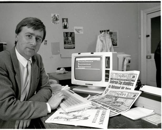 Former editor Stephen Grimason in the Chronicle newsroom. Pic: Richard Hodgett.