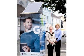 Cllr Dawn Higgins, left, Mayor of Causeway Coast and Glens joins Una Bailey, Economic Development Officer, Causeway Coast and Glens Borough Council in Ballycastle to launch a high-profile outdoor advertising campaign by the region’s enterprise support service Go Succeed to bring its message to tourism hot spots around the north coast throughout September and October.