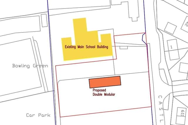 The modular unit will be located within the curtilage of Gilford Primary School. Image: ABC planning portal