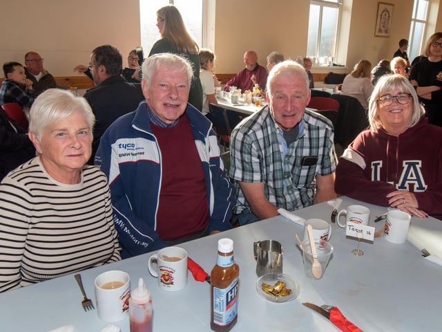 Pictured at the big breakfast are from left, Selena and John Irwin and Nigel and Sharon Moneypenny.