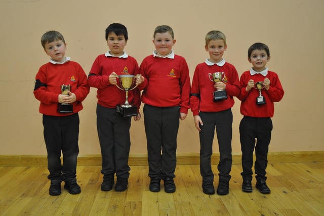 Anchor section cup winners (from left) Eli Smyth, Harry Greer, Caleb Smyth, Reuben Stewart, Reuben Quinn.