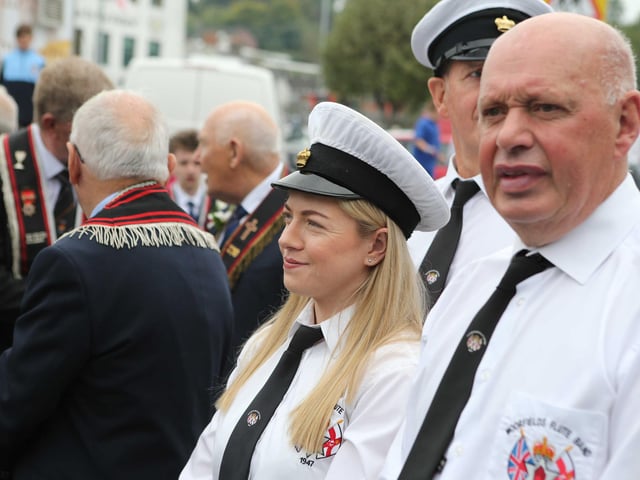 Soaking up the atmosphere of the parade in Larne.