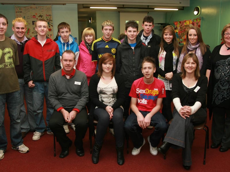 Knockagh Youth Centre members who took part in a Dutch exchange initiative during summer are pictured at the DVD presentation for family and friends, included are David Norris, Andrew Linton, Maggi Watson and Rosie Thrope. Ct07-003tc
