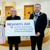 Deputy Mayor Cllr Leah Smyth and Mayor Ald Stephen Ross showing support for the  Women’s Aid ABCLN’s Christmas Pyjama Appeal.