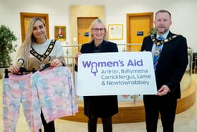 Deputy Mayor Cllr Leah Smyth and Mayor Ald Stephen Ross showing support for the  Women’s Aid ABCLN’s Christmas Pyjama Appeal.