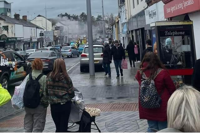 A fire was deliberately set in empty premises in Lisburn city centre