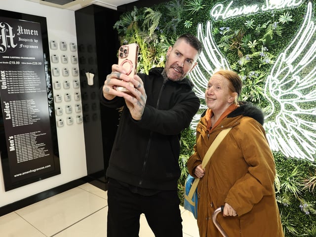 Capturing the moment at the official opening of Bank Menswear in Lisburn.
