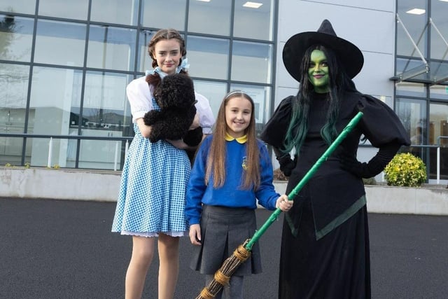 Cast  members 'The Wizard of Oz' - Dorothy played by Kendra Pearson, Wicked Witch Cheree Morgan and Mini Witch Sofia Jordan.