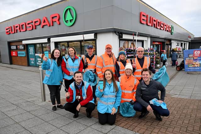 Members of the Barista Bar, Eco Rangers and Walk NI teams taking part in a recent litter pick, helping Keep Northern Ireland beautiful.