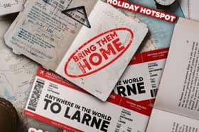 The 'Bring them home' competition will see an overseas Larne resident flown home from anywhere in the world to spend Christmas 2023 with their family. (Pic: Larne FC).