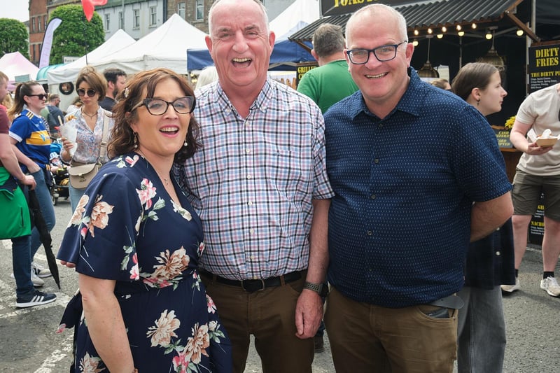 Enjoying the Continental Market in Cookstown town centre are local Councillor Trevor Wilson and friends.