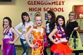 Catwalk Models Georgia Clifford, Lauren Irwin, Mollie Galbraith, Rebecca Patterson, Rebecca Campbell and Emma Campbell at the High School in 2011.  INNT 44-442-RM
