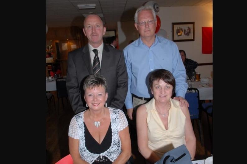 Sharon and David Mawhinney and Shirley and Billy McCluggage pictured at the 2008 Manchester United Supporters' Club dinner.