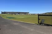 Preparations are well under way at Royal Portrush Golf Club ahead of the 153rd Open golf championship in July. Here the giant grandstand is being erected. CREDIT NI WORLD