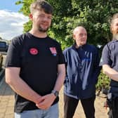 Unite the Union Regional Officer Neil Moore with Glen Dimplex workers and Unite representatives David Holbeach and Paul Guthrie who spoke about workers' anxiety and concern at the possible closure of the Portadown factory ahead of an emergency meeting in Portadown.
