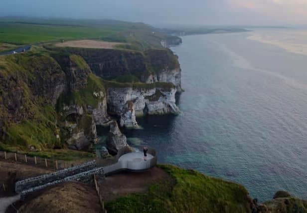 What a place to view the north coast from - the spectacular Magheracross viewing point between Bushmills and Portrush.