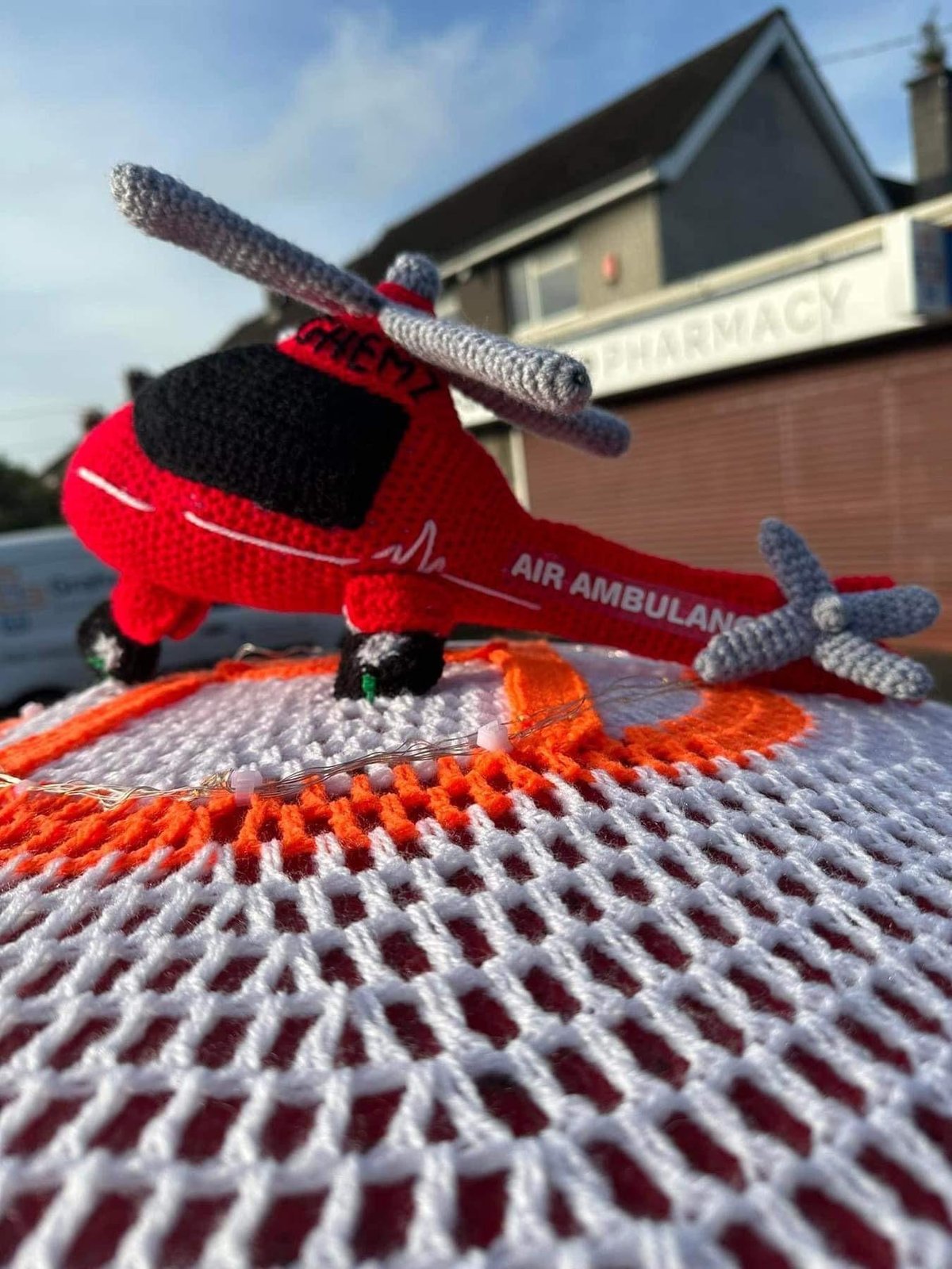 Lambeg Phantom Crocheter’s latest creation raises money for Air Ambulance NI