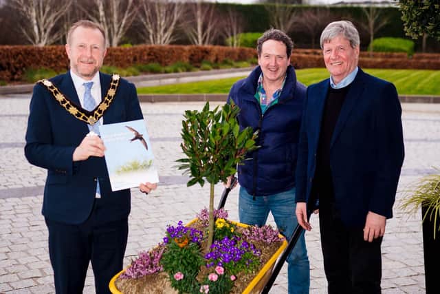 Ald Stephen Ross, alongside TV presenter, Joe Mahon and Irish garden designer, Diarmuid Gavin.